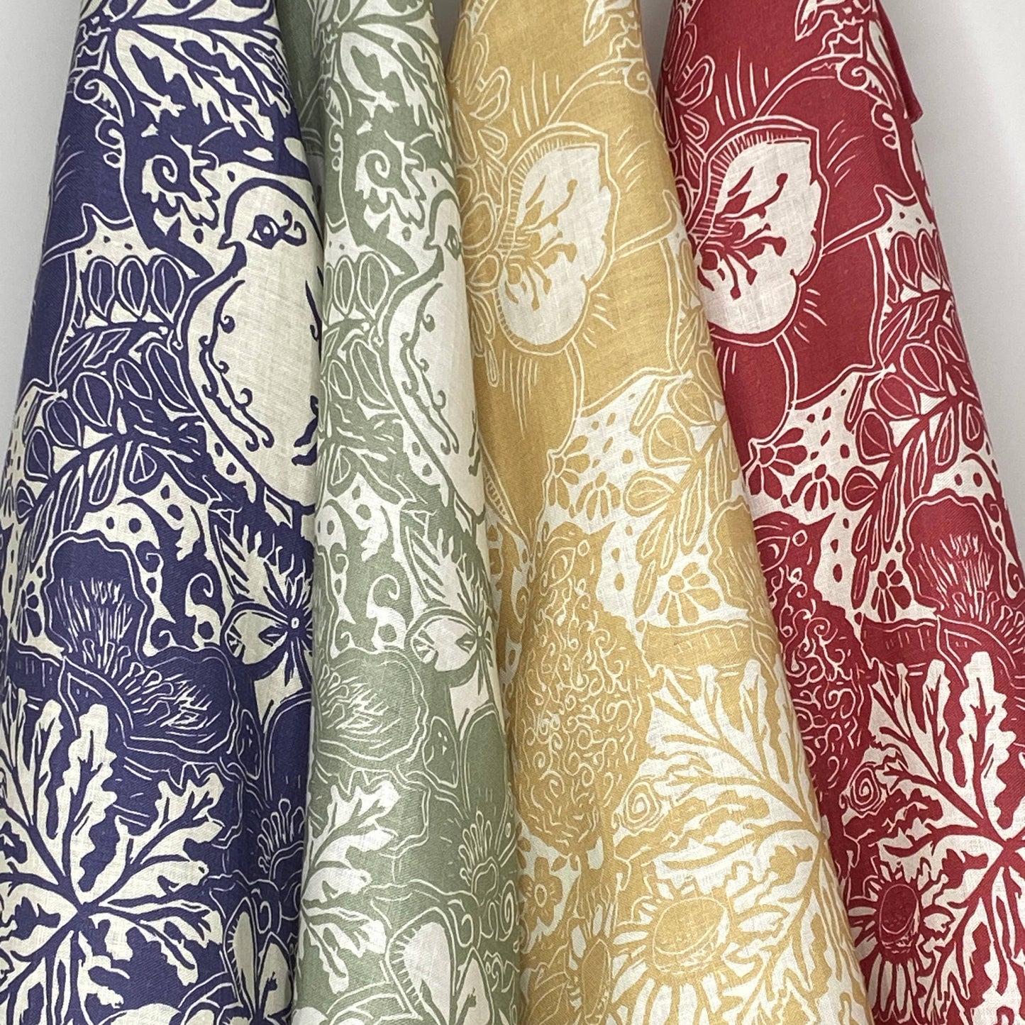 Linen Tea Towel, Artsy Floral Bird -Everyday - HYACINTH