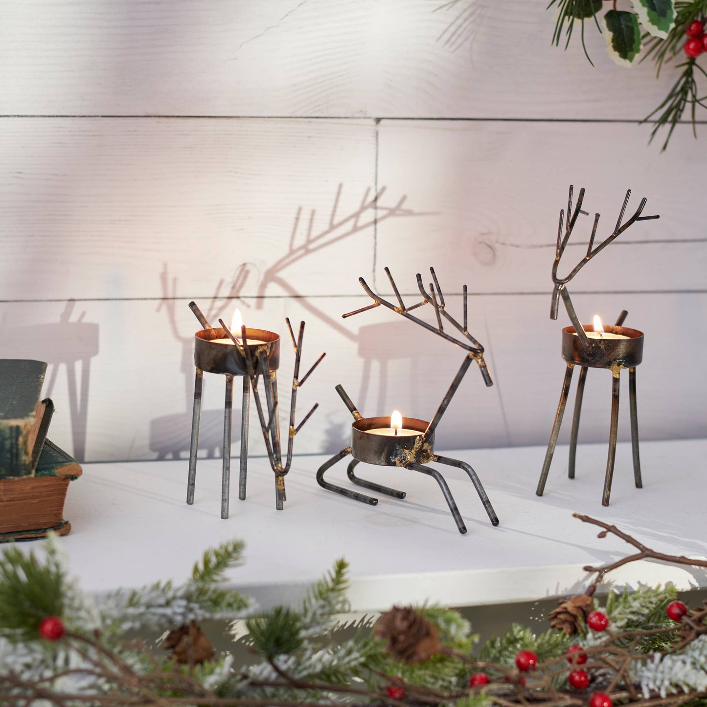 Deer Candle Holder Set