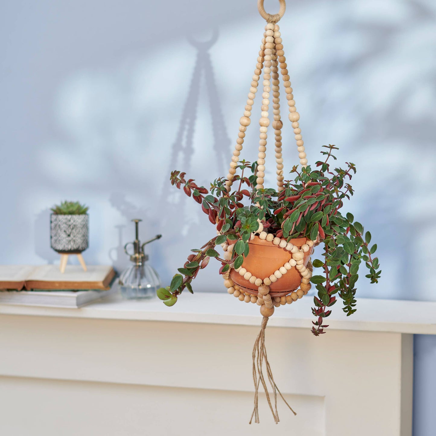 Wood Bead Plant Hanger
