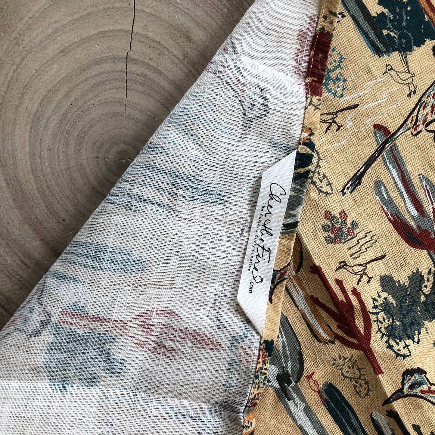 Linen Tea Towel, Roadrunner's Quest - Southwest