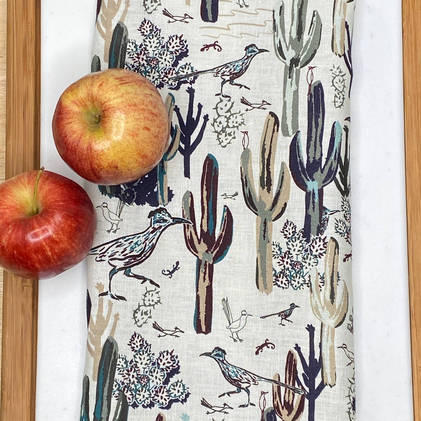 Linen Tea Towel, Roadrunner After the Rain - Southwest