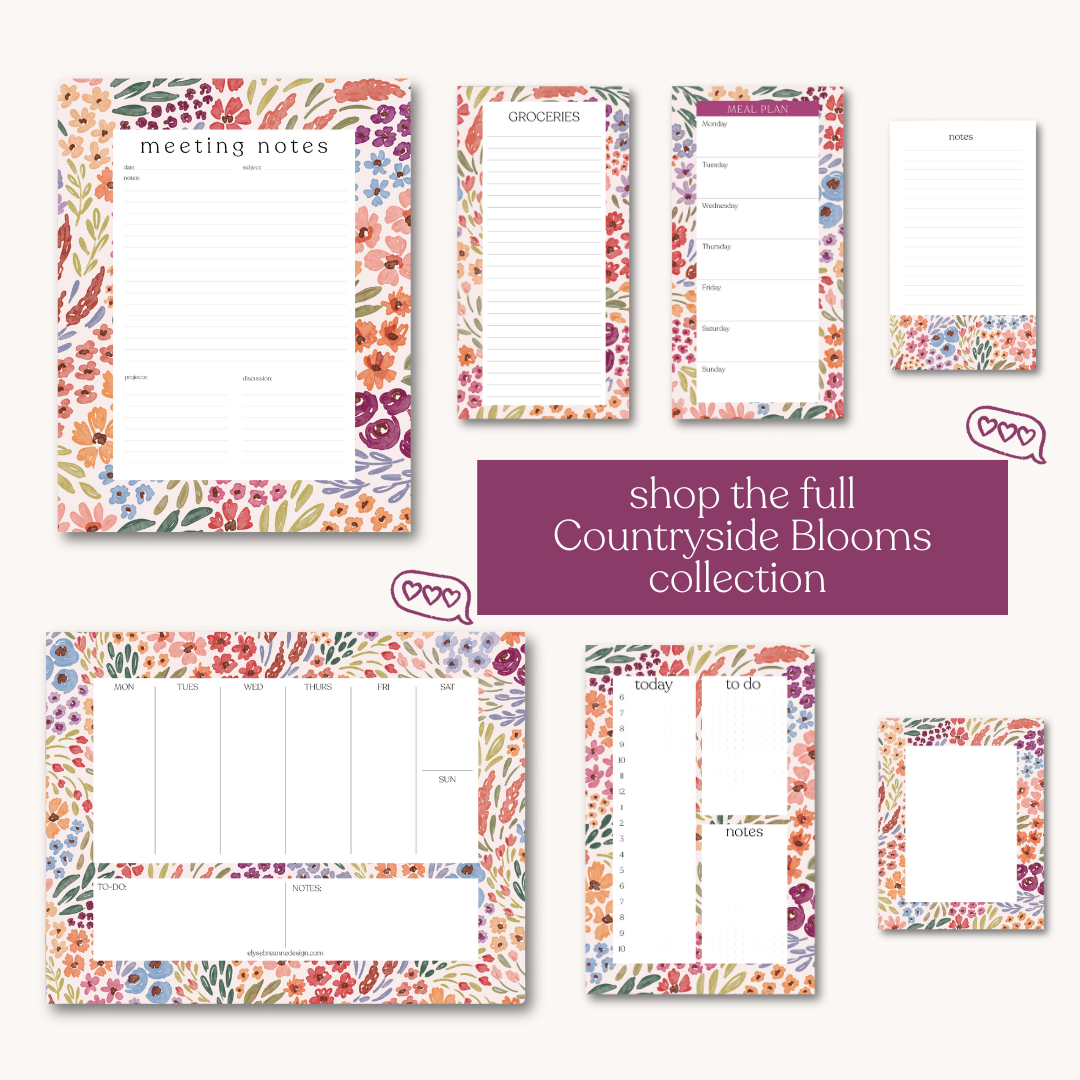 Countryside Blooms Weekly Planner Notepad
