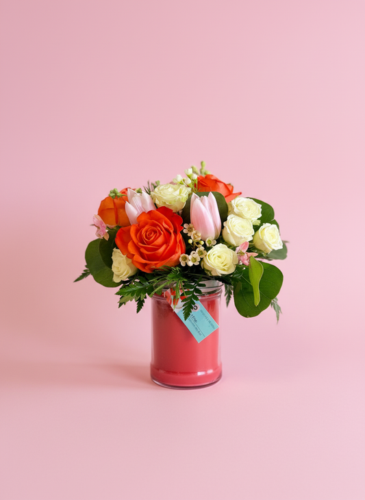 Mothers Day Floral Candle