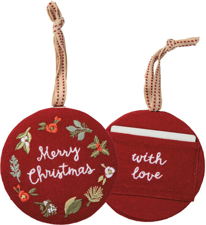 Merry Christmas Gift Card Holder Ornament
