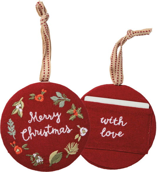 Merry Christmas Gift Card Holder Ornament