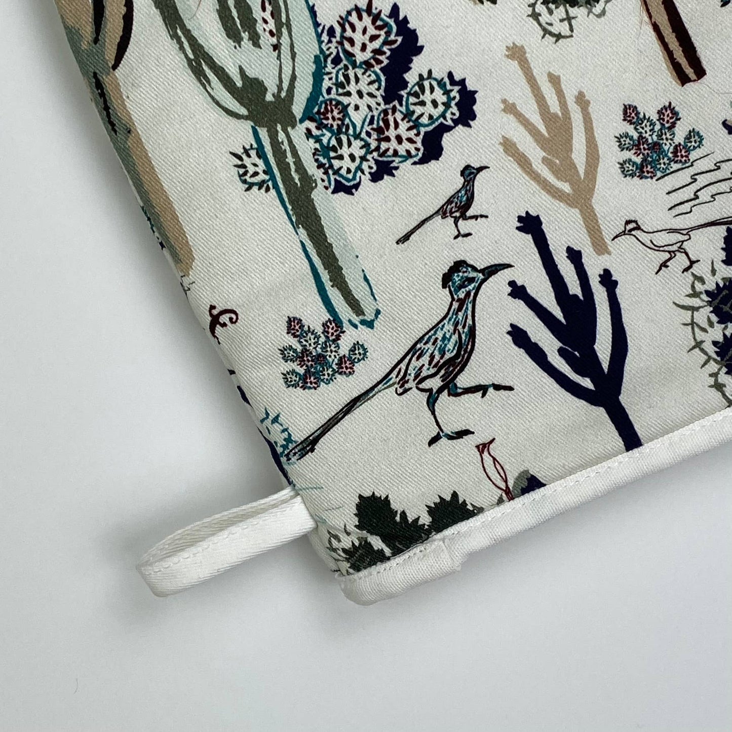 Cotton Oven Mitt - Southwest Roadrunner Saguaros -Cool SW