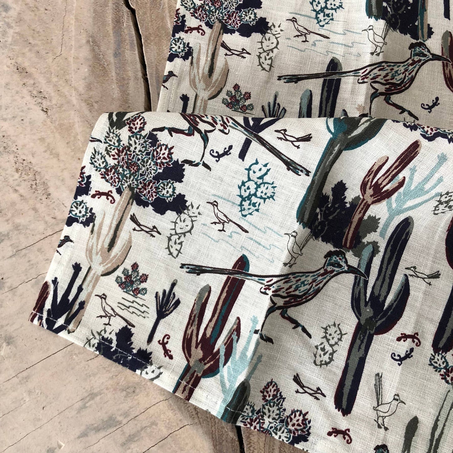 Linen Tea Towel, Roadrunner After the Rain - Southwest