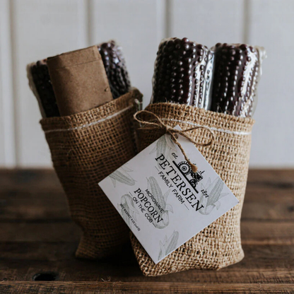 Microwave Popcorn on the Cob  - Hand-Harvested & Burlap