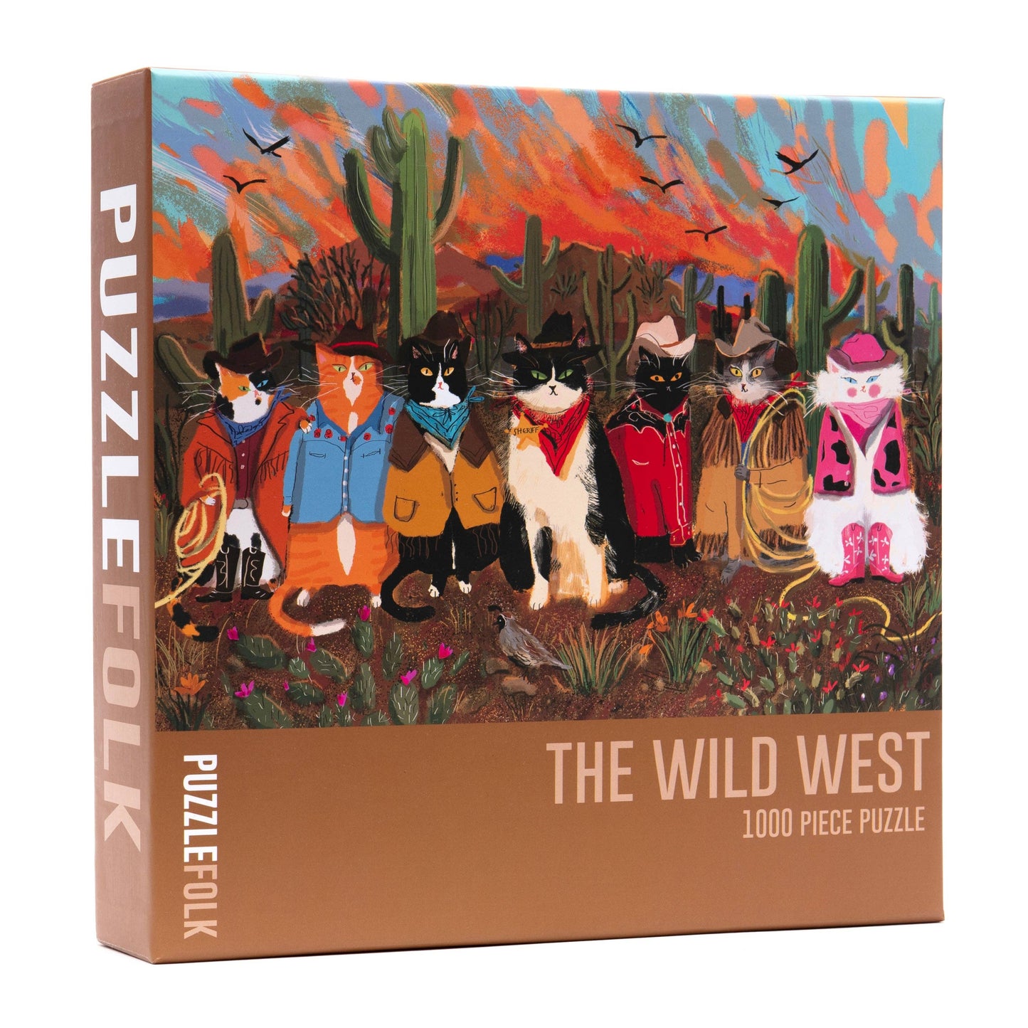 The Wild West 1000 Piece Western Cat Puzzle