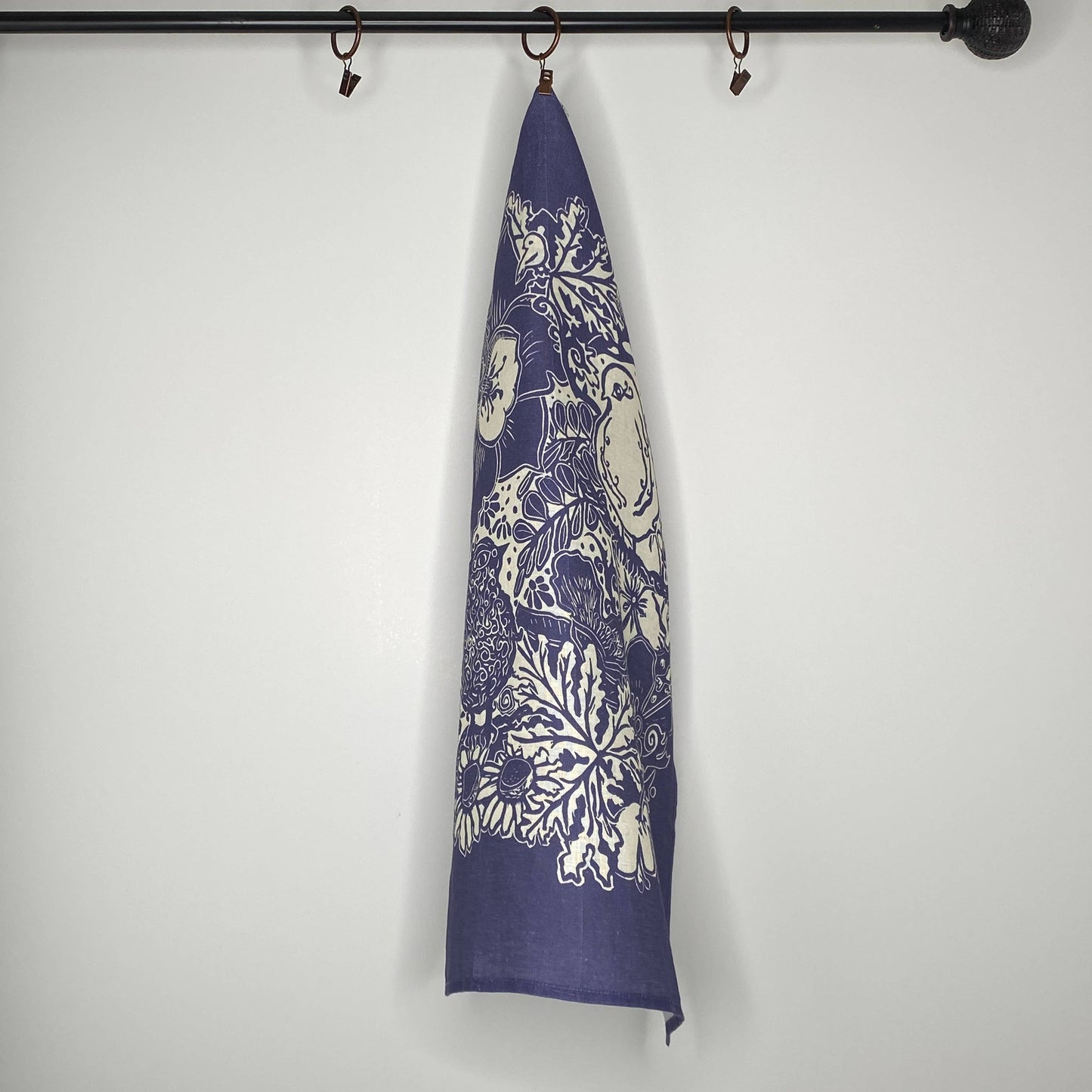 Linen Tea Towel, Artsy Floral Bird -Everyday -  HYACINTH
