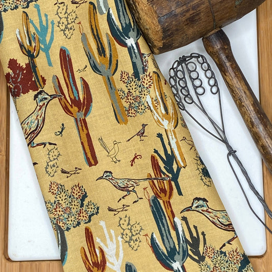 Linen Tea Towel, Roadrunner's Quest - Southwest