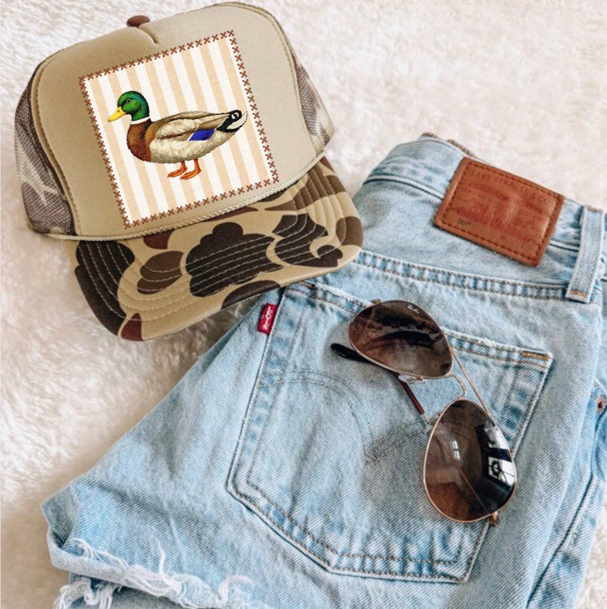 Camo mallard trucker hat