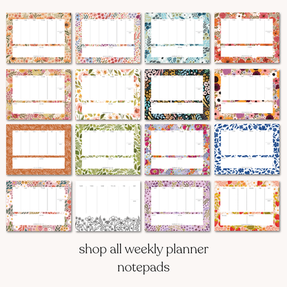 Countryside Blooms Weekly Planner Notepad