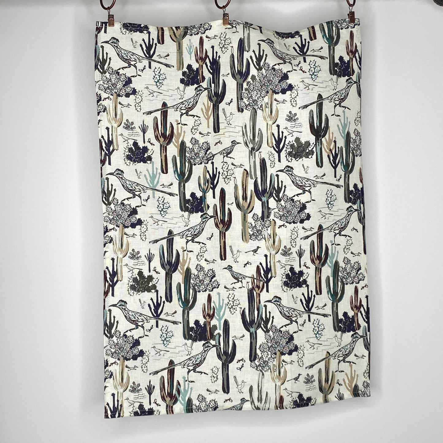 Linen Tea Towel, Roadrunner After the Rain - Southwest