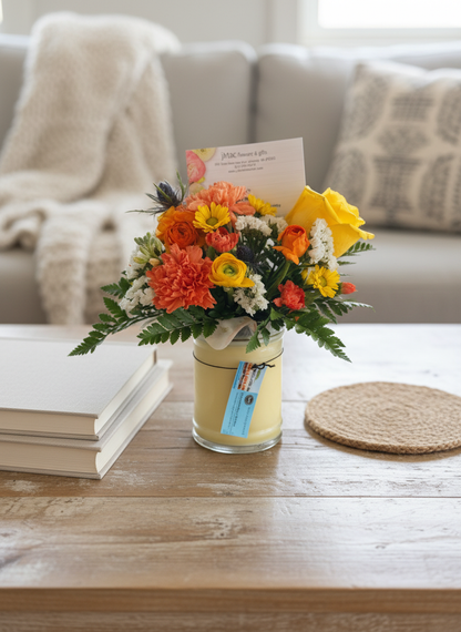 Mothers Day Floral Candle
