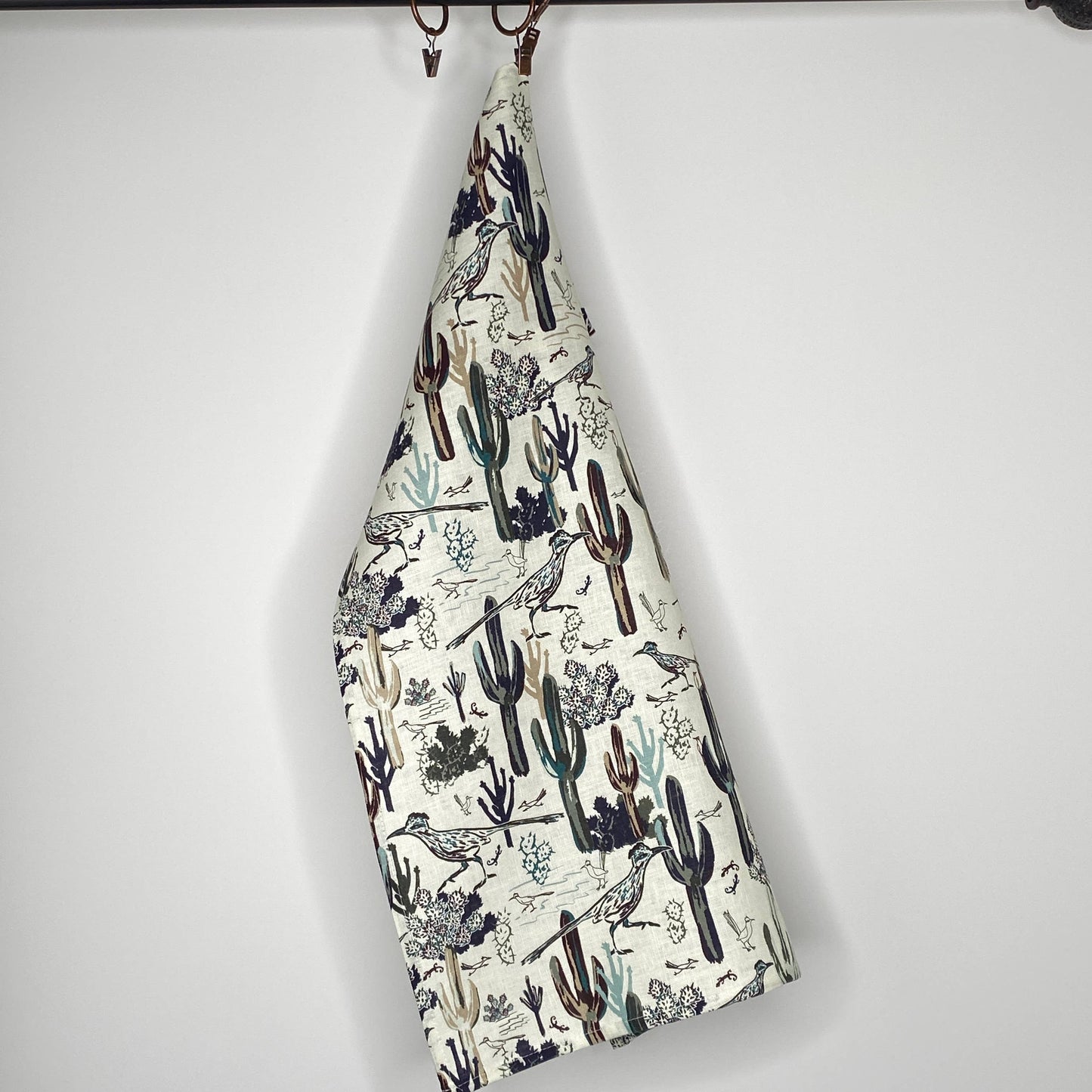 Linen Tea Towel, Roadrunner After the Rain - Southwest