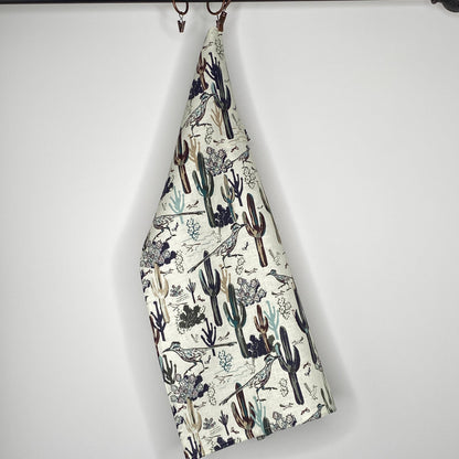 Linen Tea Towel, Roadrunner After the Rain - Southwest