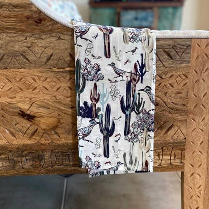 Linen Tea Towel, Roadrunner After the Rain - Southwest