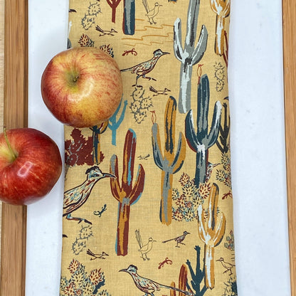 Linen Tea Towel, Roadrunner's Quest - Southwest
