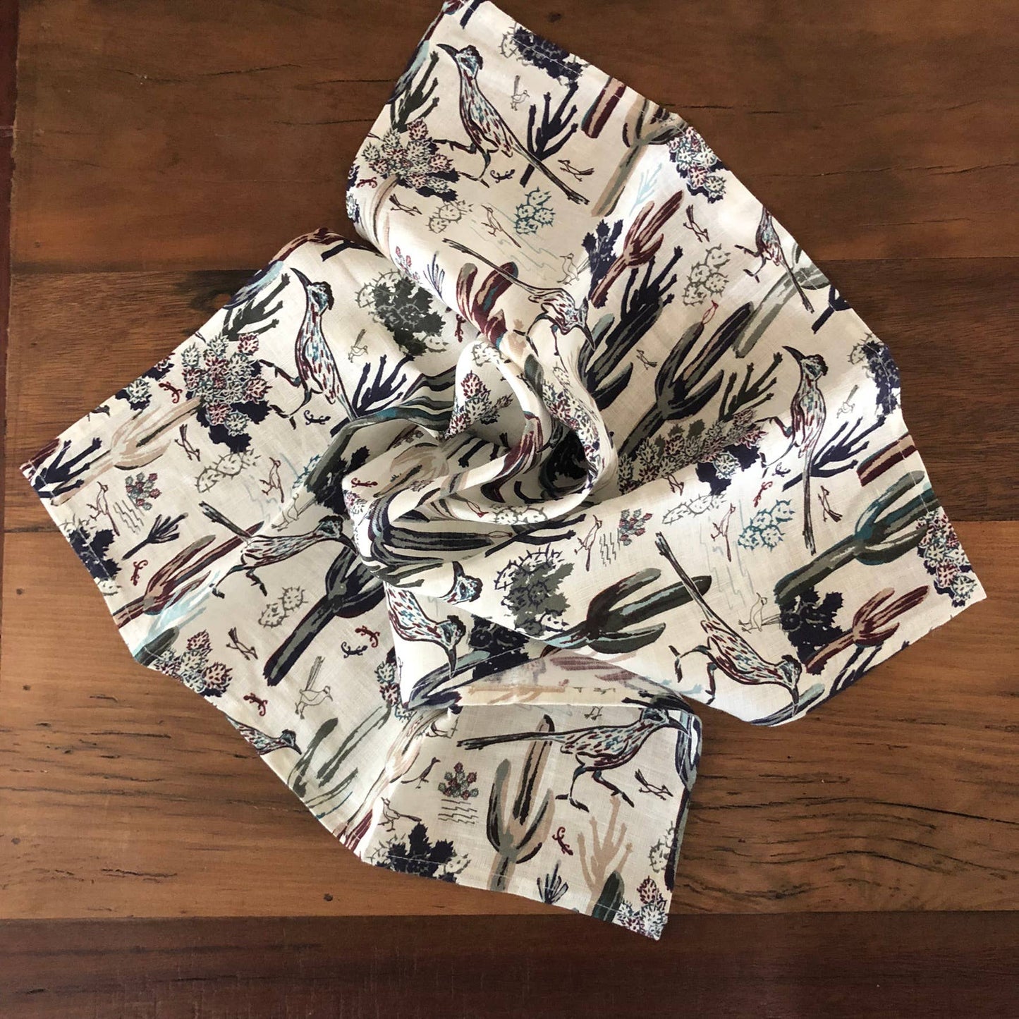 Linen Tea Towel, Roadrunner After the Rain - Southwest