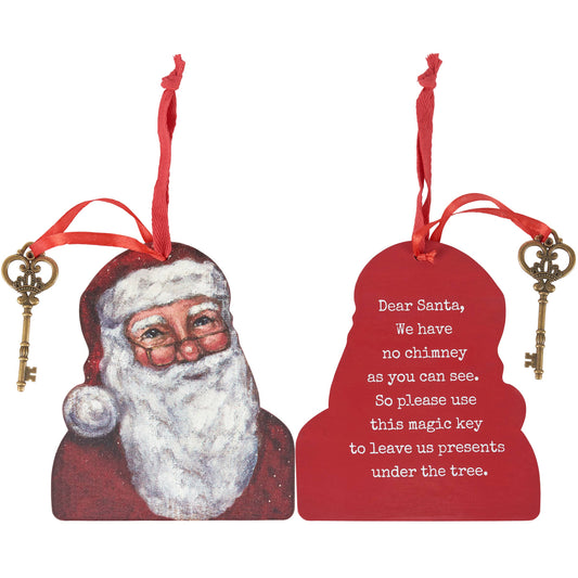 Santa No Chimney Key Ornament