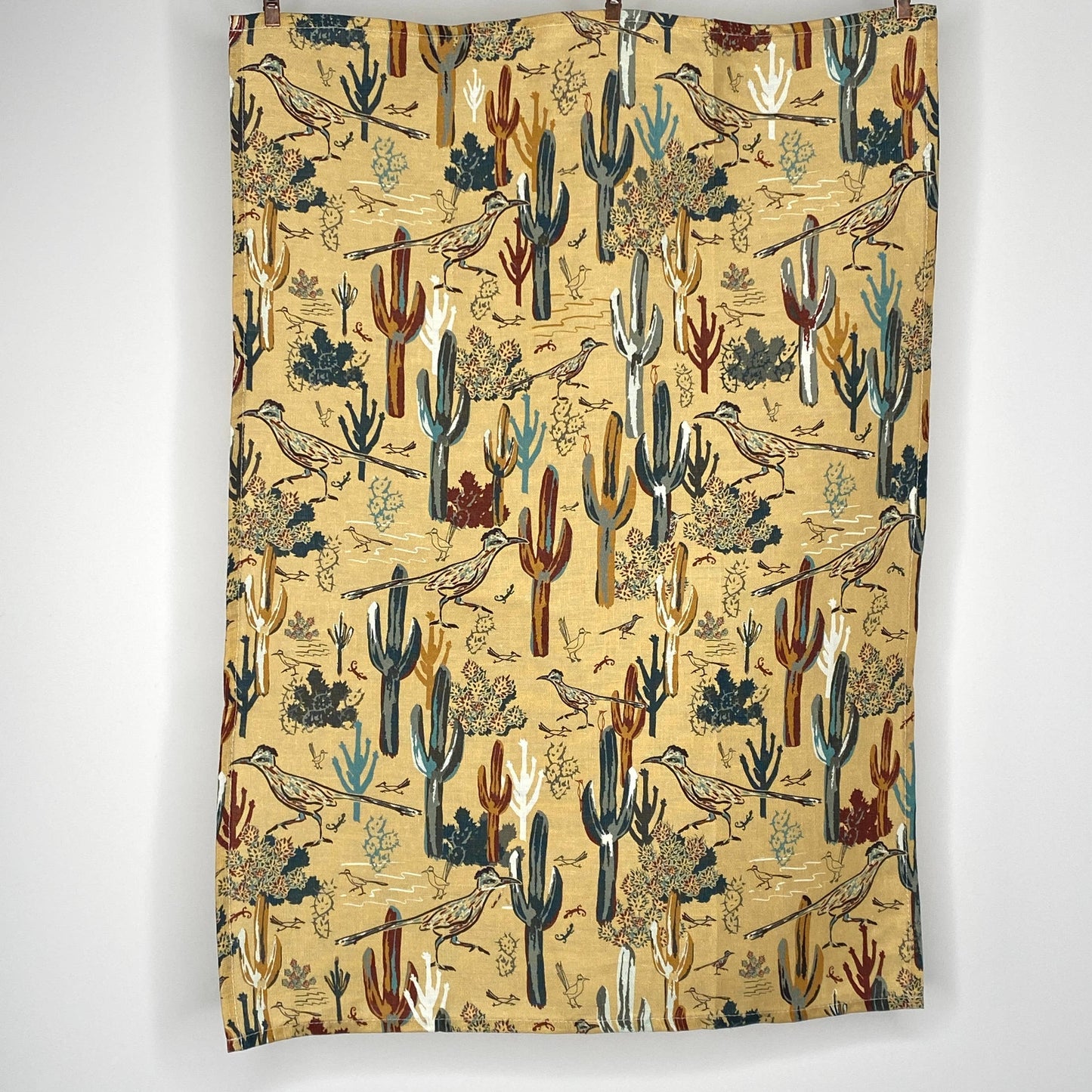 Linen Tea Towel, Roadrunner's Quest - Southwest