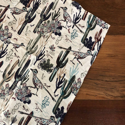Linen Tea Towel, Roadrunner After the Rain - Southwest